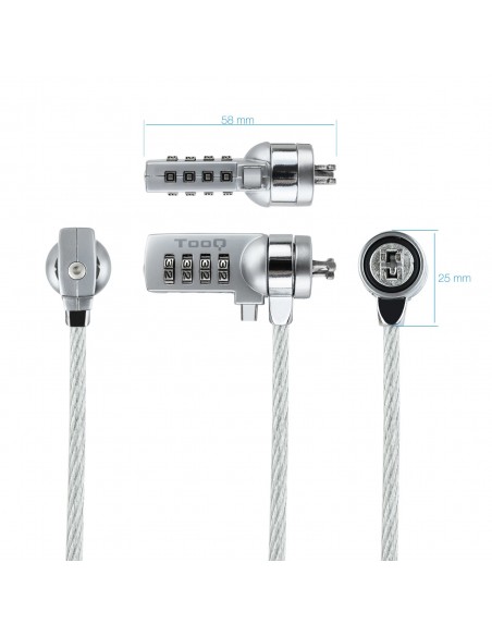 CABLE SEGURIDAD TOOQ COMBINACION 1.5M