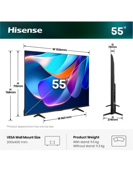 TV HISENSE 55A6S 55" UHD 4K SMART TV DOLBY VISION MODO JUEGO PLUS AIRPLAY