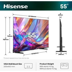 TV HISENSE 55Q7S 55" UHD 4K QLED DOLBY VISION ATMOS MODO JUEGO PLUS HDR10+ 2