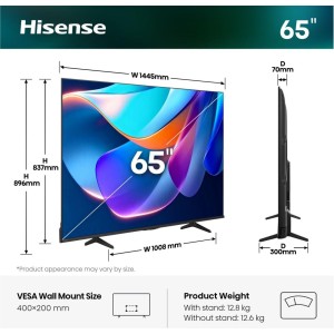 TV HISENSE 65A6S 65" UHD 4K SMART TV DOLBY VISION MODO JUEGO PLUS AIRPLAY 2