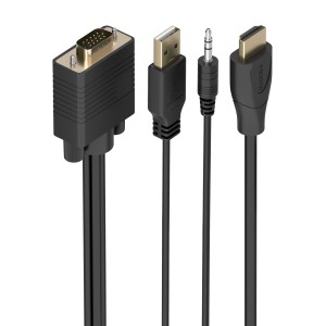 CABLE CONVERSOR AISENS SVGA M+JACK 3.5 M+USB-A M A HDMI A M 1M