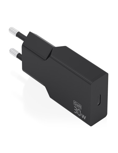 CARGADOR AISENS ULTRA DELGADO GaN 30W 1xUSB-C PD3.0 NEGRO