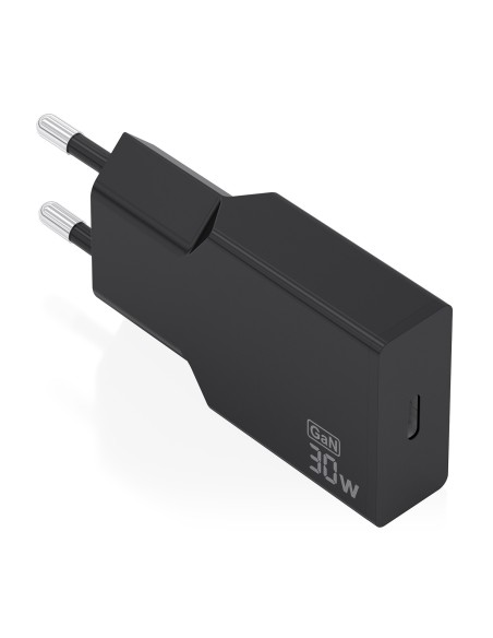 CARGADOR AISENS ULTRA DELGADO GaN 30W 1xUSB-C PD3.0 NEGRO