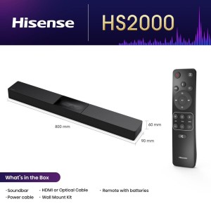 BARRA SONIDO HISENSE HS2000 2.1 SUBWOOFER INTEGRADO 240W DOLBY DIGITAL BT 2