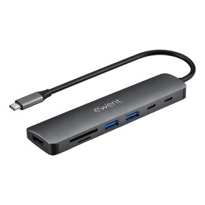 DOCKING EWENT EW1152 USB-C 7EN1 HDMI USB-C 2XUSB-A LECTOR SD MICROSD