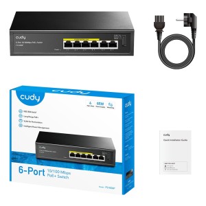 SWITCH CUDY 6-PORT 10 100M POE+ SWITCH 60W 2