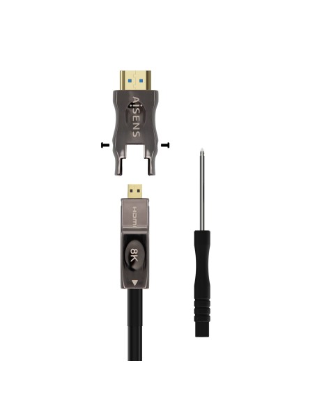 CABLE HDMI AISENS V2.1 OPTICO ACTIVO AOC DESMONTABLE 8K60HZ M M 20M NEGRO